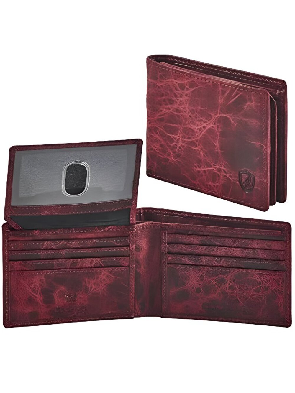 Wallet for Men Slim RFID Blocking Leather Bifold Minimalist 2 ID Windows